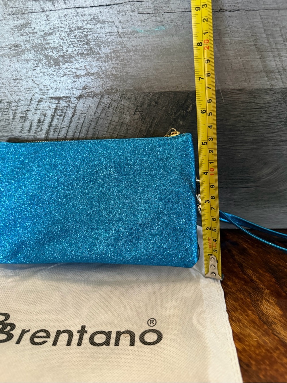 NWT Brentano Blue Sparkle Glitter Crossbody Or Wristlet - Picture 11 of 11